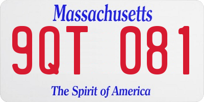 MA license plate 9QT081