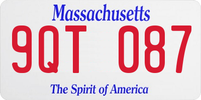 MA license plate 9QT087