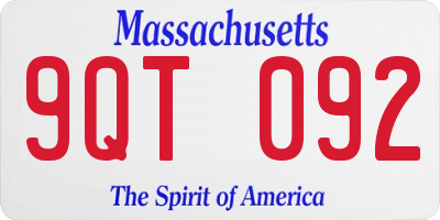 MA license plate 9QT092