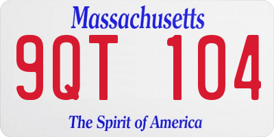 MA license plate 9QT104