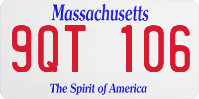 MA license plate 9QT106