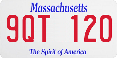 MA license plate 9QT120