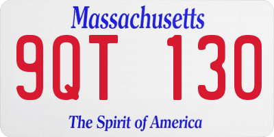 MA license plate 9QT130
