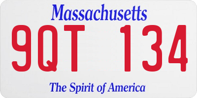 MA license plate 9QT134