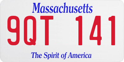 MA license plate 9QT141