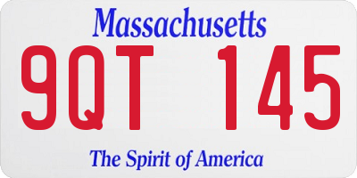 MA license plate 9QT145
