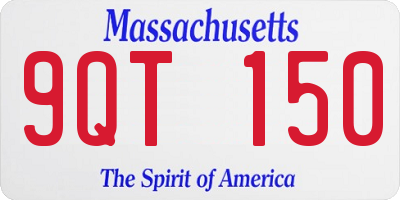 MA license plate 9QT150