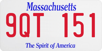 MA license plate 9QT151