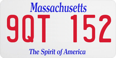 MA license plate 9QT152