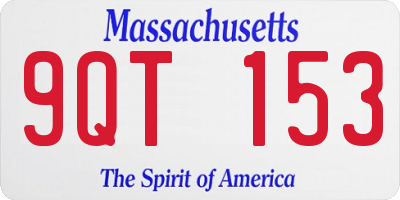 MA license plate 9QT153