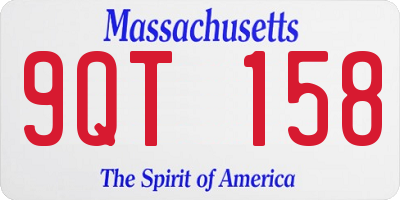 MA license plate 9QT158