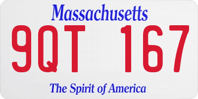 MA license plate 9QT167