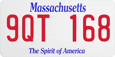 MA license plate 9QT168