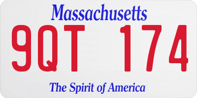 MA license plate 9QT174
