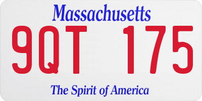 MA license plate 9QT175