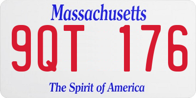 MA license plate 9QT176