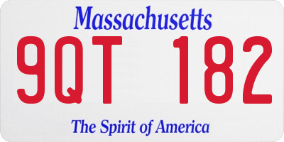 MA license plate 9QT182