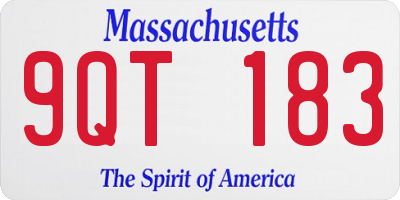 MA license plate 9QT183