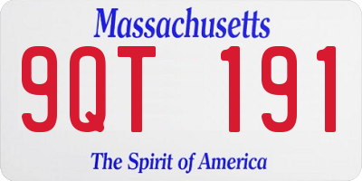 MA license plate 9QT191
