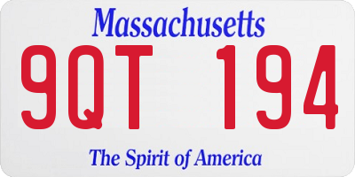 MA license plate 9QT194