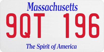 MA license plate 9QT196