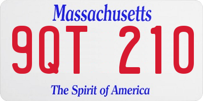 MA license plate 9QT210