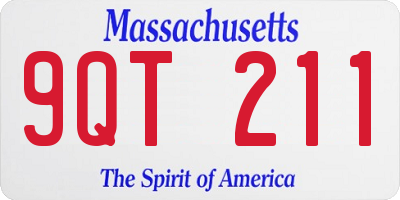 MA license plate 9QT211