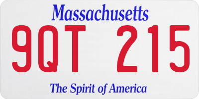MA license plate 9QT215