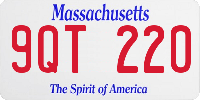 MA license plate 9QT220