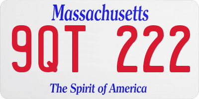 MA license plate 9QT222