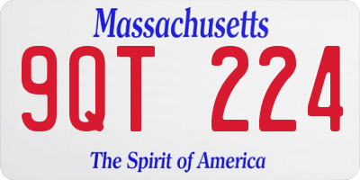 MA license plate 9QT224