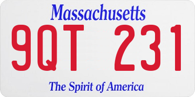 MA license plate 9QT231