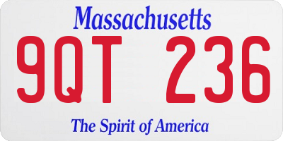 MA license plate 9QT236