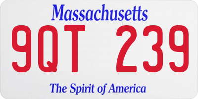 MA license plate 9QT239