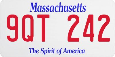 MA license plate 9QT242