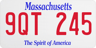 MA license plate 9QT245