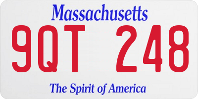 MA license plate 9QT248