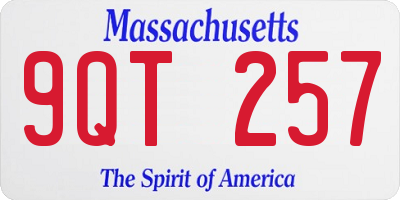 MA license plate 9QT257