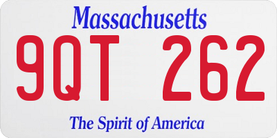 MA license plate 9QT262