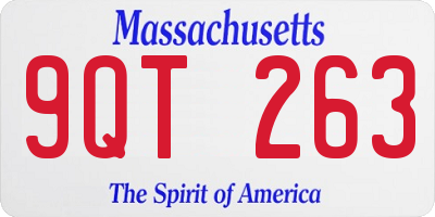 MA license plate 9QT263