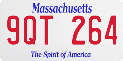 MA license plate 9QT264