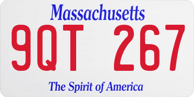 MA license plate 9QT267