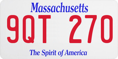 MA license plate 9QT270