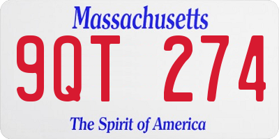 MA license plate 9QT274