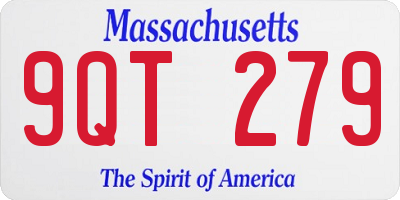 MA license plate 9QT279