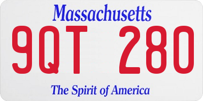MA license plate 9QT280
