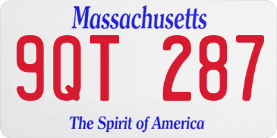 MA license plate 9QT287