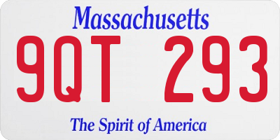 MA license plate 9QT293