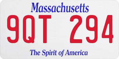 MA license plate 9QT294