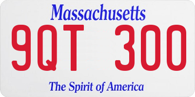 MA license plate 9QT300